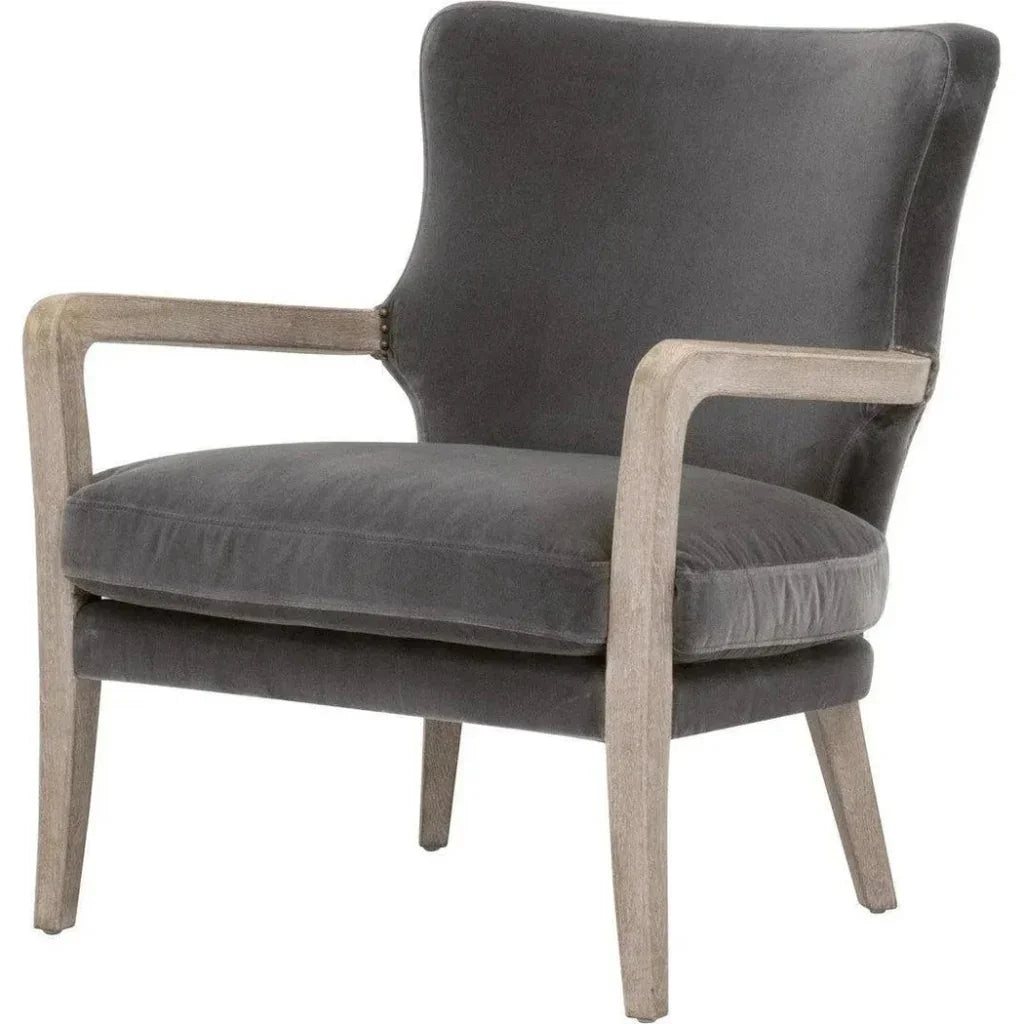 Calvin Club Chair Dark Grey Velvet - LOOMLAN - Essentials For Living - Accent Chairs