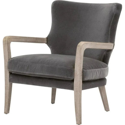 Calvin Club Chair Dark Grey Velvet - LOOMLAN - Essentials For Living - Accent Chairs