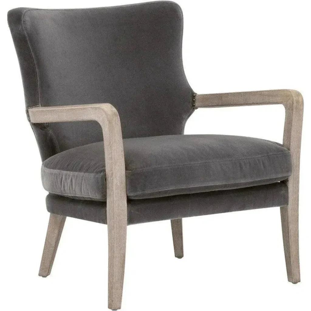 Calvin Club Chair Dark Grey Velvet - LOOMLAN - Essentials For Living - Accent Chairs