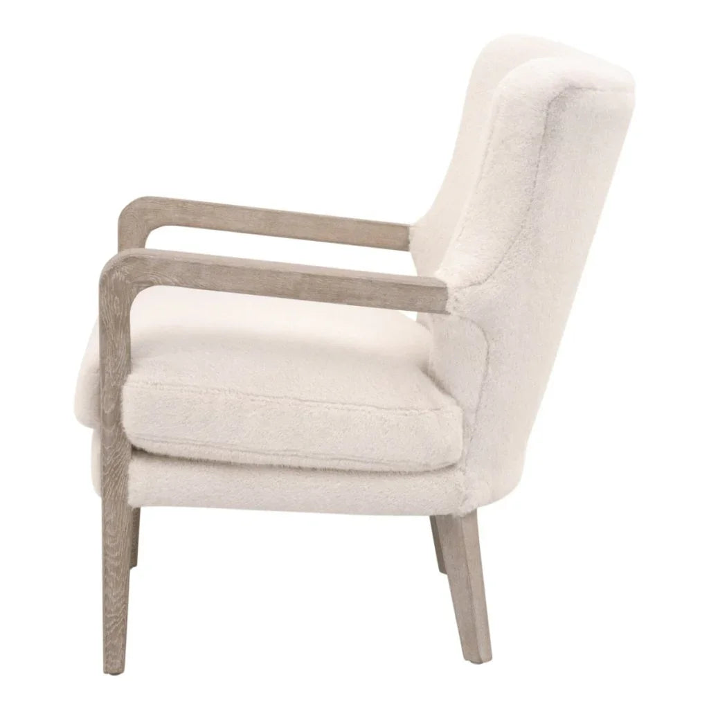 Calvin Removable Down Cushion White Club Chair - LOOMLAN - Essentials For Living - Club Chairs