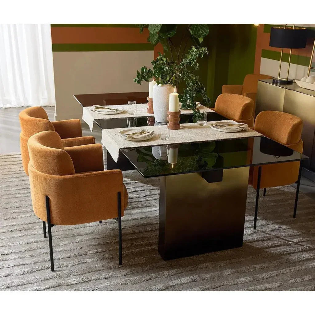 Calvosa Dining Table Base With Dark Bronze-Dining Tables-SUNPAN-LOOMLAN