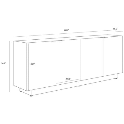 Calvosa Sideboard Bronze Stainless Steel Soft Closing - LOOMLAN - SUNPAN - Sideboards