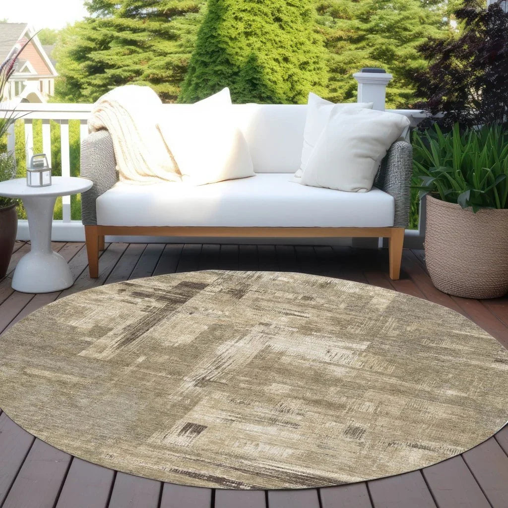 Camalyn Brown Washable Indoor - Outdoor Rug - LOOMLAN - LOOMLAN Rugs - Outdoor Rugs