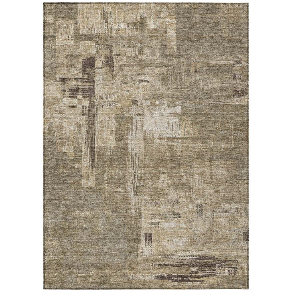 Camalyn Brown Washable Indoor - Outdoor Rug - LOOMLAN - LOOMLAN Rugs - Outdoor Rugs