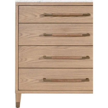Cambria Marble Top 8 - Drawer Double Dresser - LOOMLAN - Essentials For Living - Dressers