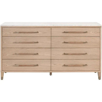 Cambria Marble Top 8 - Drawer Double Dresser - LOOMLAN - Essentials For Living - Dressers