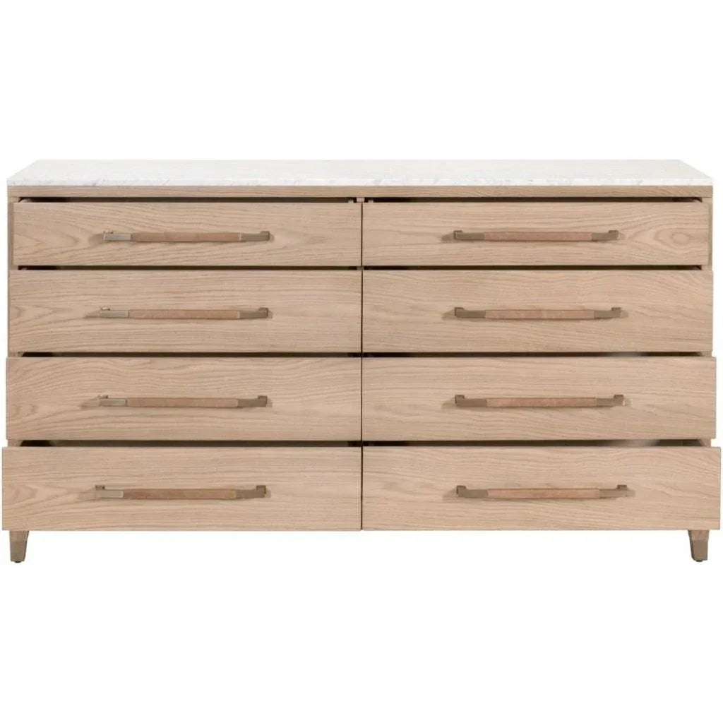 Cambria Marble Top 8 - Drawer Double Dresser - LOOMLAN - Essentials For Living - Dressers