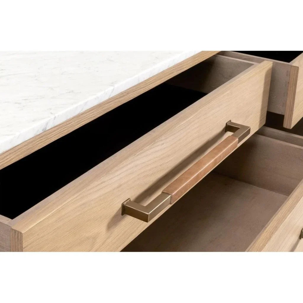 Cambria Marble Top 8 - Drawer Double Dresser - LOOMLAN - Essentials For Living - Dressers