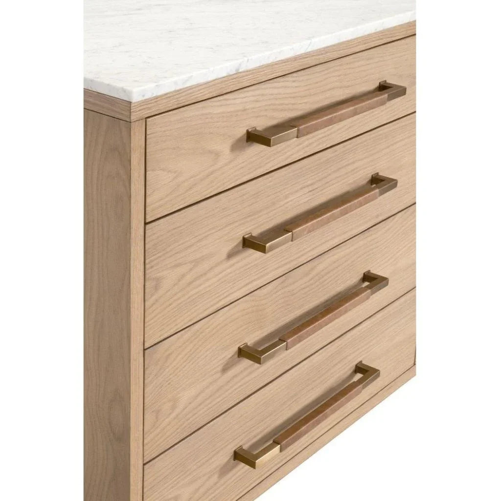 Cambria Marble Top 8 - Drawer Double Dresser - LOOMLAN - Essentials For Living - Dressers