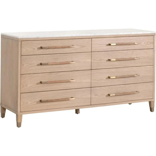 Cambria Marble Top 8 - Drawer Double Dresser - LOOMLAN - Essentials For Living - Dressers