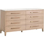 Cambria Marble Top 8 - Drawer Double Dresser - LOOMLAN - Essentials For Living - Dressers