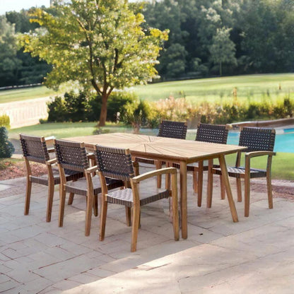 Cambria Rectangular Teak Outdoor Dining Table-Outdoor Dining Tables-HiTeak-LOOMLAN