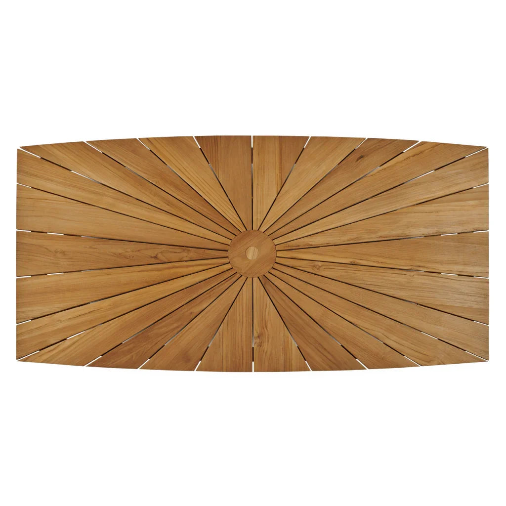 Cambria Teak Patio Rectangular Dining Set 7PC-Outdoor Dining Sets-HiTeak-LOOMLAN