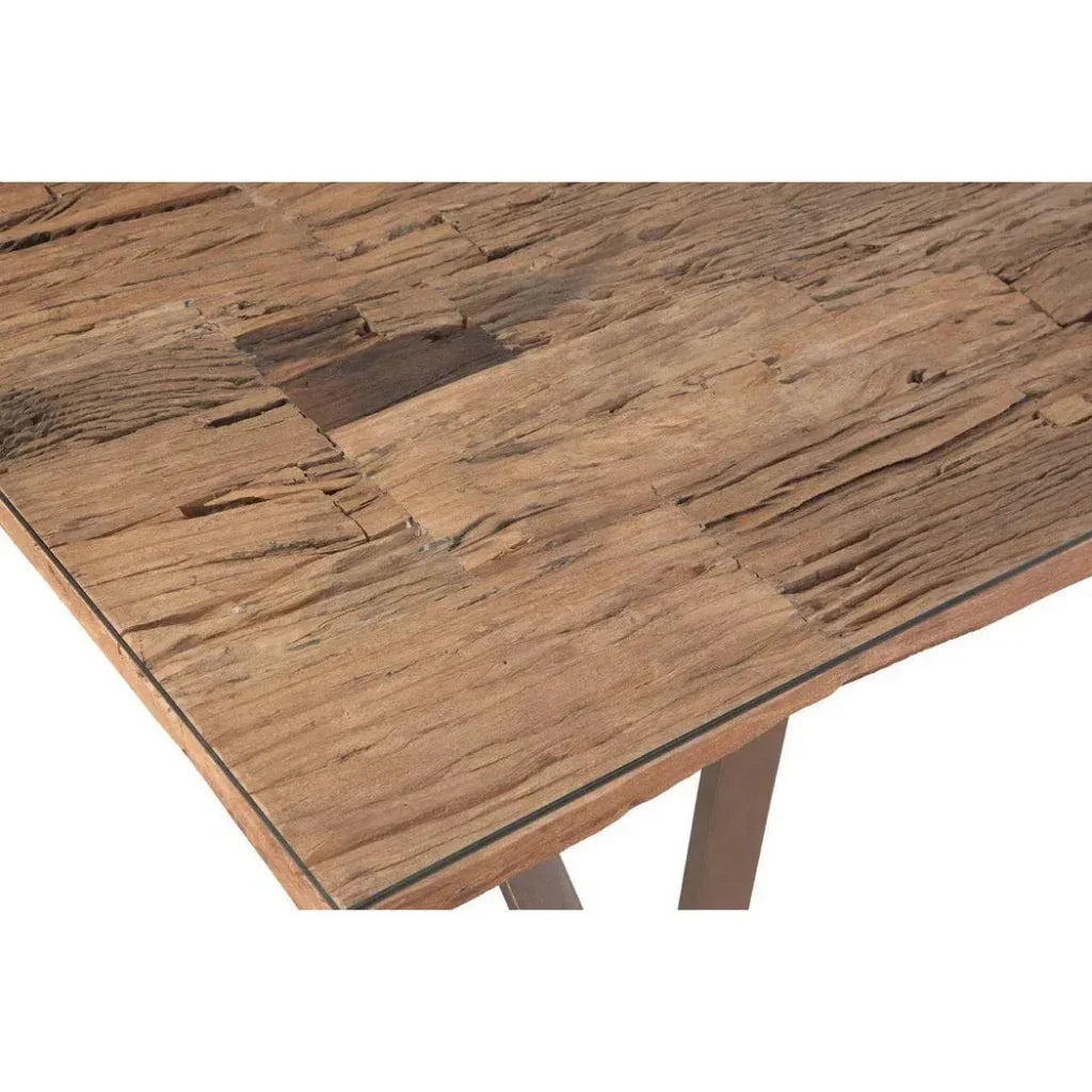 Cambria Wood & Glass Brown Rectangular Dining Table-Dining Tables-Bassett Mirror-LOOMLAN