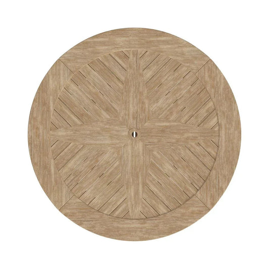 Cambrian Teak Round Outdoor Dining Table-Outdoor Dining Tables-Sunset West-LOOMLAN