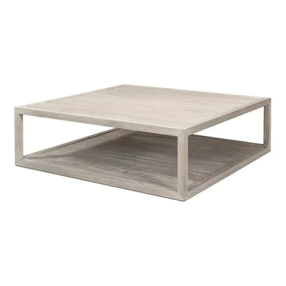 Camden Bungalow Cocktail Coffee Table Square - LOOMLAN - Sarreid - Coffee Tables