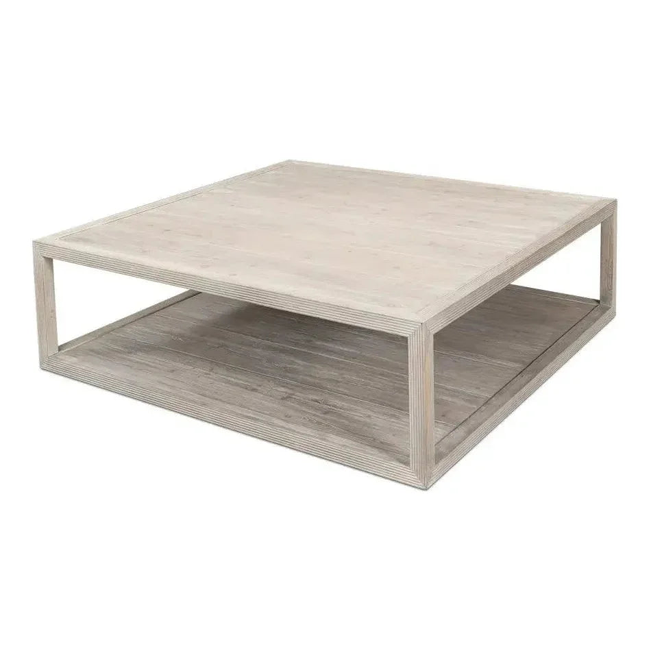 Camden Bungalow Cocktail Coffee Table Square - LOOMLAN - Sarreid - Coffee Tables