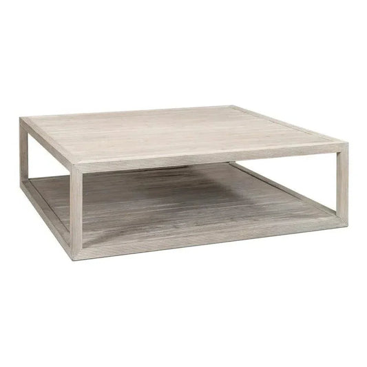 Camden Bungalow Cocktail Coffee Table Square - LOOMLAN - Sarreid - Coffee Tables