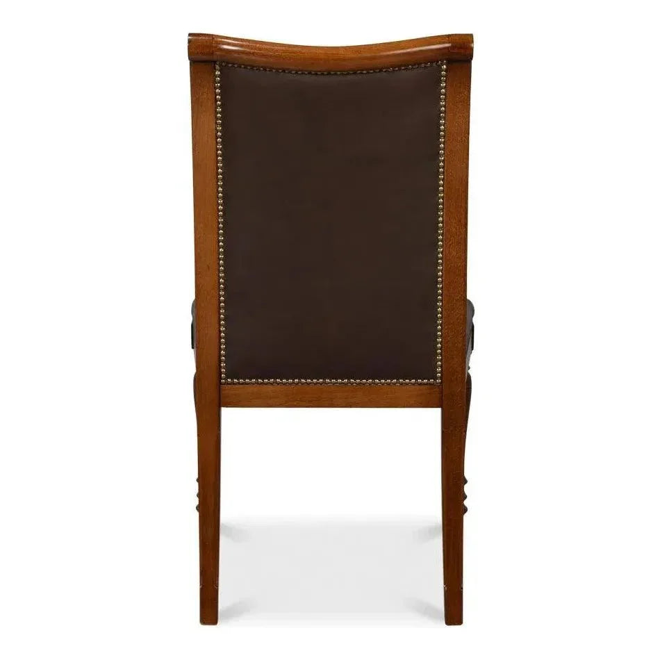 Camile Leather Brown Armless Side Chair 2PC - LOOMLAN - Sarreid - Accent Chairs