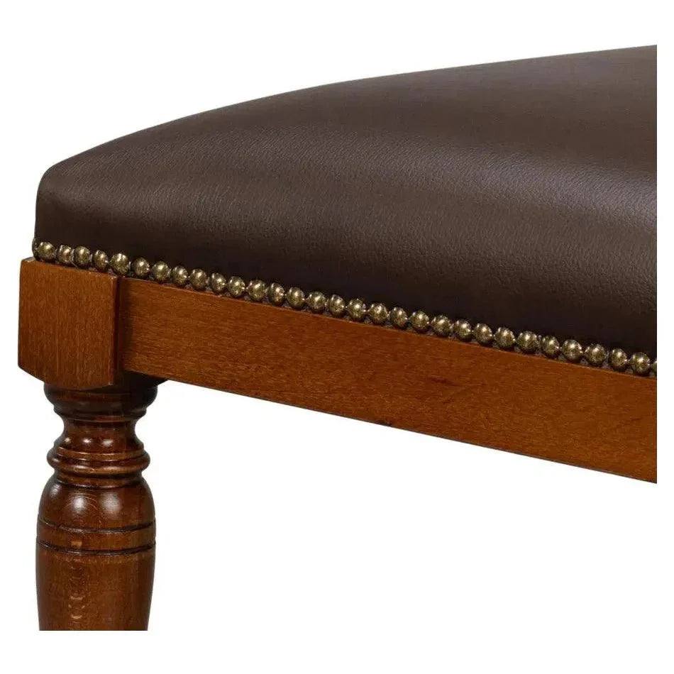 Camile Leather Brown Armless Side Chair 2PC - LOOMLAN - Sarreid - Accent Chairs