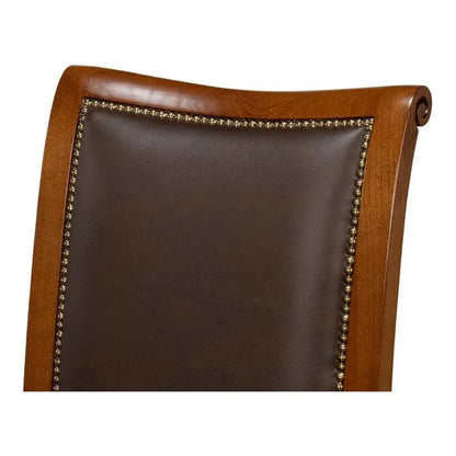 Camile Leather Brown Armless Side Chair 2PC - LOOMLAN - Sarreid - Accent Chairs