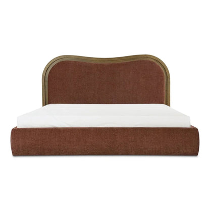 Camilla Chestnut Wave Design Bed - LOOMLAN - Moe's Home - Beds