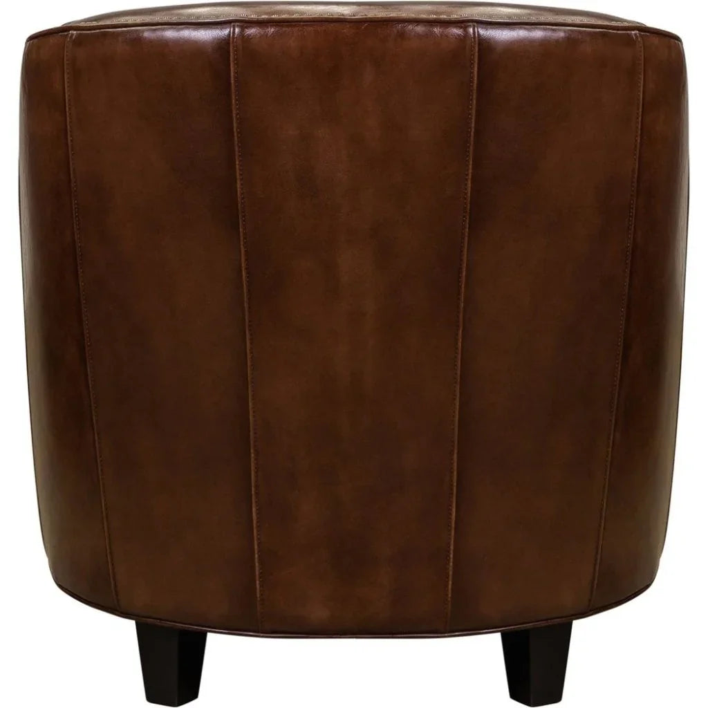 Camilla Leather In Richmond Saddle Chair - LOOMLAN - Olivia + Quinn - Club Chairs
