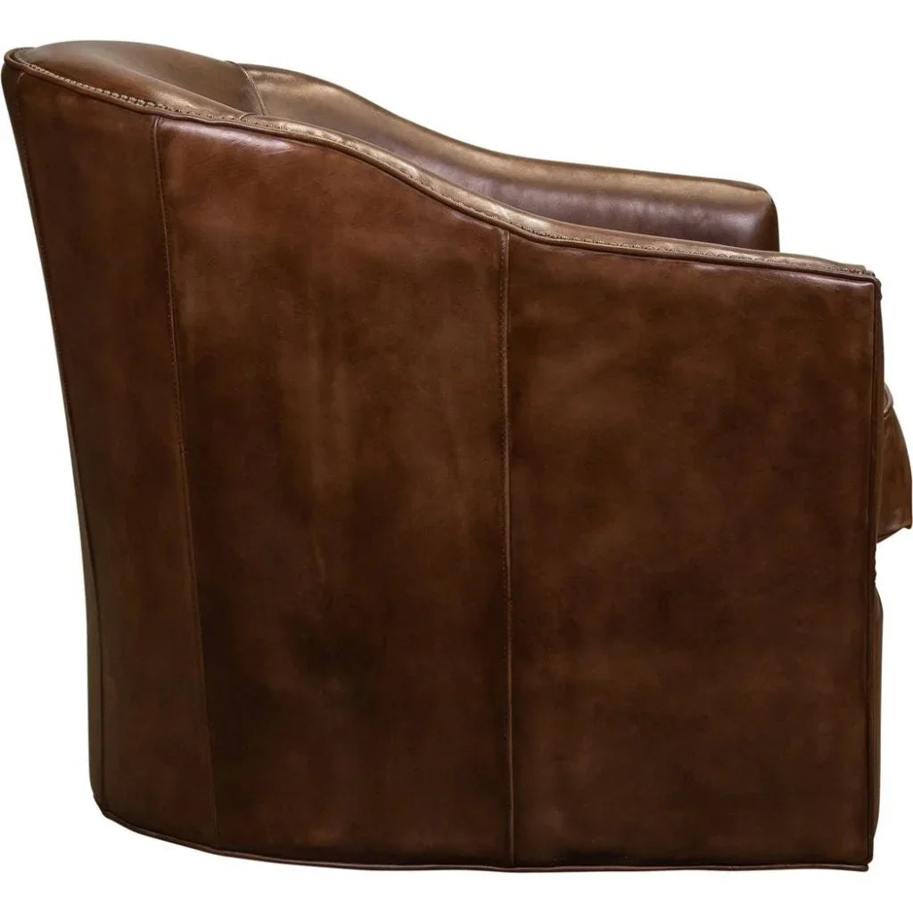 Camilla Leather Modern Swivel Chair - LOOMLAN - Olivia + Quinn - Club Chairs