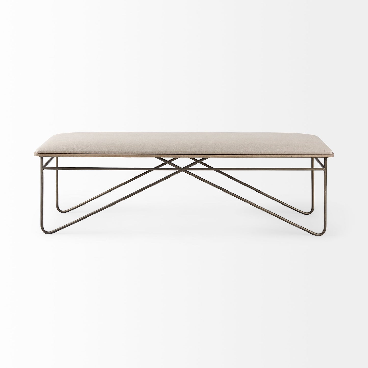 Camille Cream Fabric Bedroom Bench