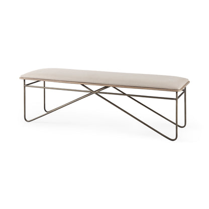 Camille Cream Fabric Bedroom Bench