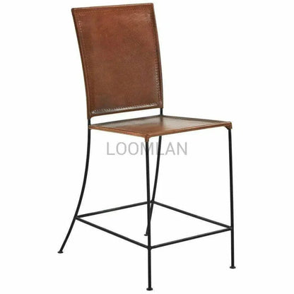 Brown Leather Dining Counter Stool - LOOMLAN - LOOMLAN - Counter Stools