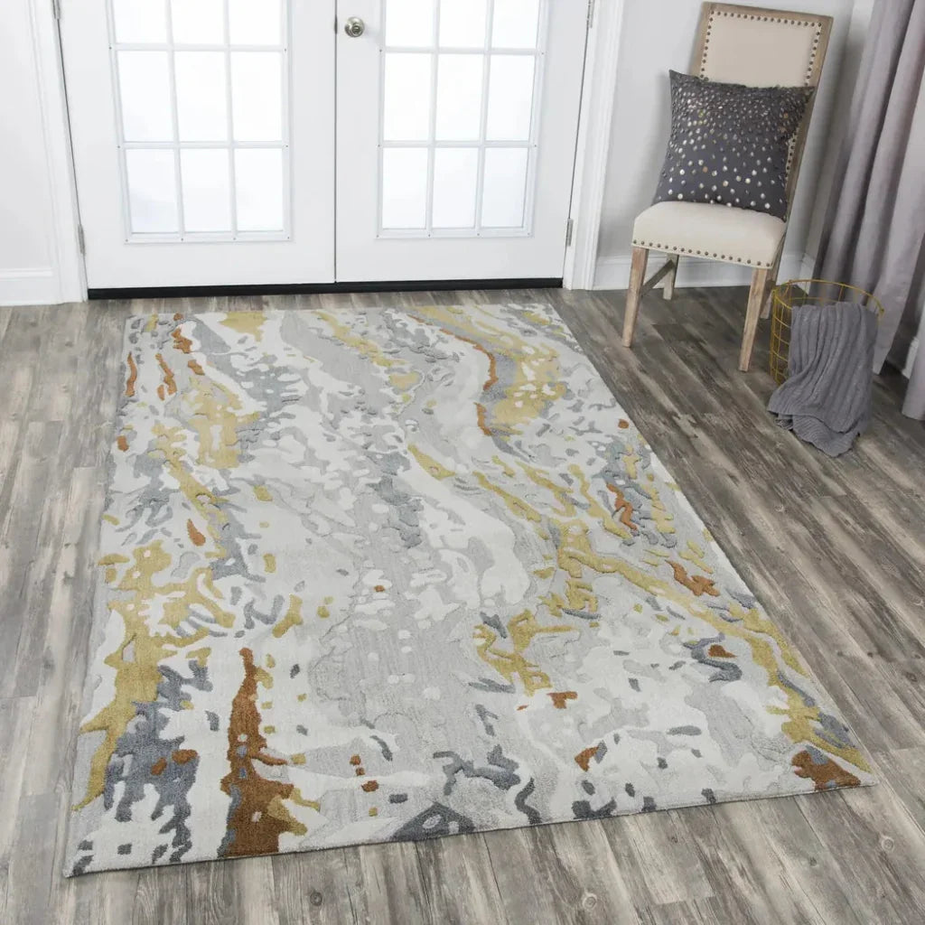 Cams Abstract Gray Large Area Rugs For Living Room - LOOMLAN - LOOMLAN - Area Rugs