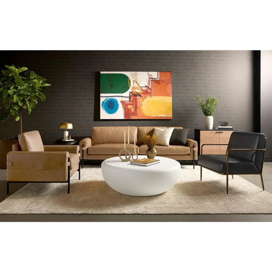 Camus Armchair Modern Leather With - LOOMLAN - SUNPAN - Club Chairs