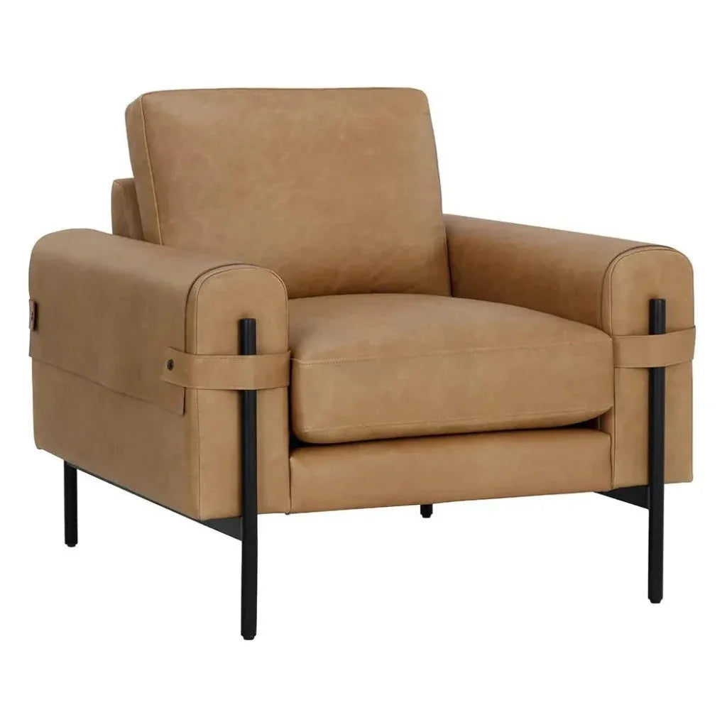 Camus Armchair Modern Leather With - LOOMLAN - SUNPAN - Club Chairs
