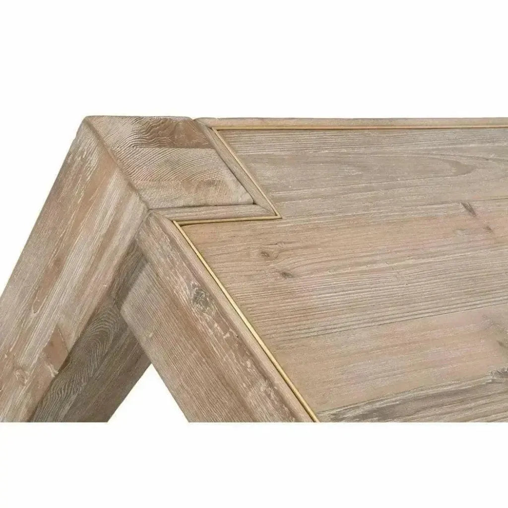 Canal Reclaimed Wood Extendable Dining Table Gold Inlay-Dining Tables-Essentials For Living-LOOMLAN