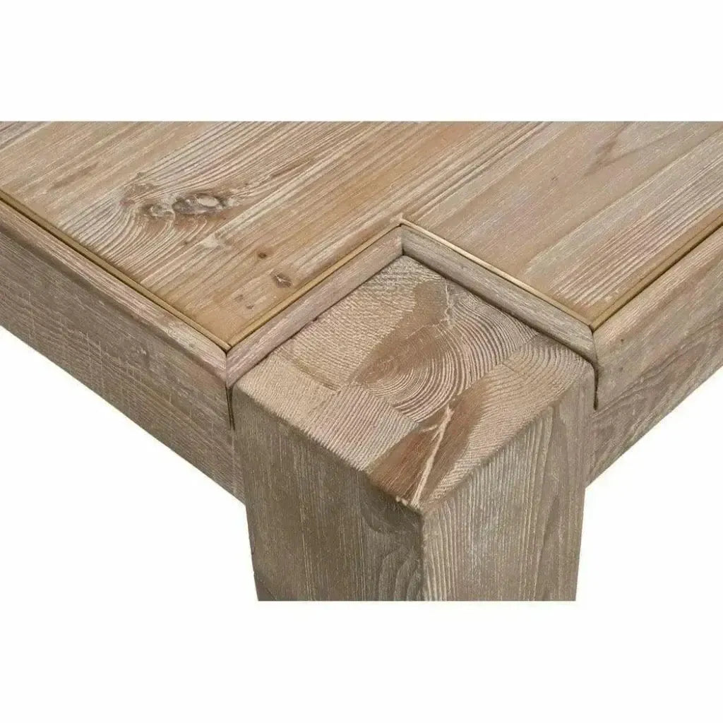 Canal Reclaimed Wood Extendable Dining Table Gold Inlay-Dining Tables-Essentials For Living-LOOMLAN