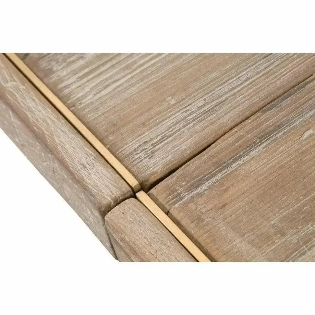 Canal Reclaimed Wood Extendable Dining Table Gold Inlay-Dining Tables-Essentials For Living-LOOMLAN