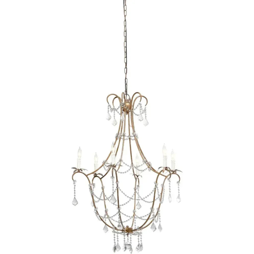 Candle Style Crystal Beads & Iron Scarlett Chandelier - LOOMLAN - Jamie Young - Chandeliers