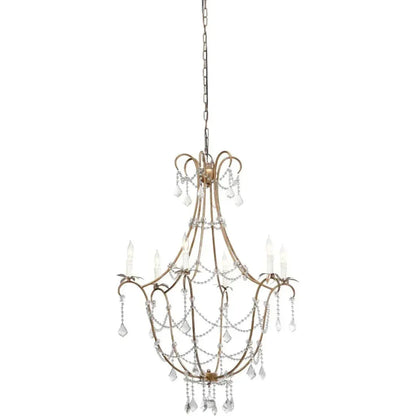 Candle Style Crystal Beads & Iron Scarlett Chandelier - LOOMLAN - Jamie Young - Chandeliers