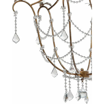 Candle Style Crystal Beads & Iron Scarlett Chandelier - LOOMLAN - Jamie Young - Chandeliers