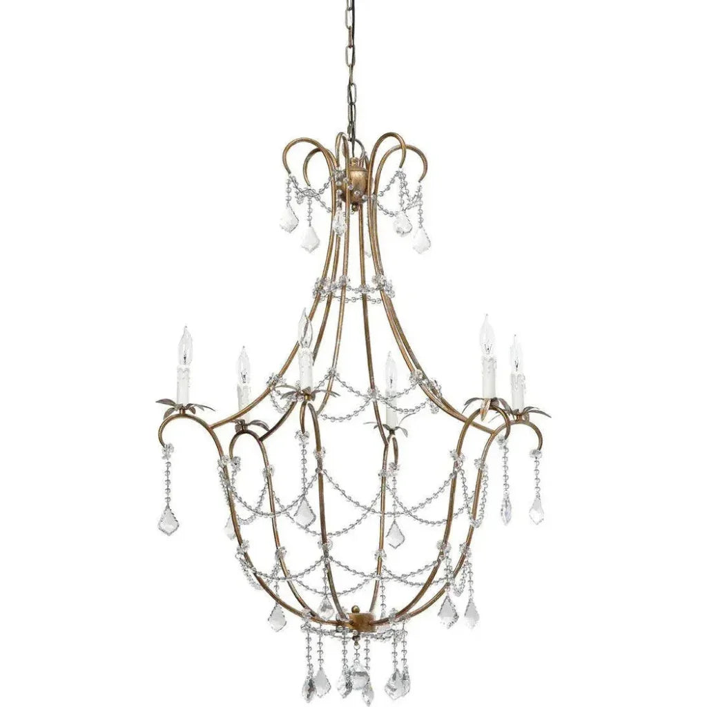 Candle Style Crystal Beads & Iron Scarlett Chandelier - LOOMLAN - Jamie Young - Chandeliers