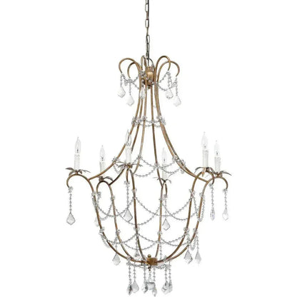 Candle Style Crystal Beads & Iron Scarlett Chandelier - LOOMLAN - Jamie Young - Chandeliers