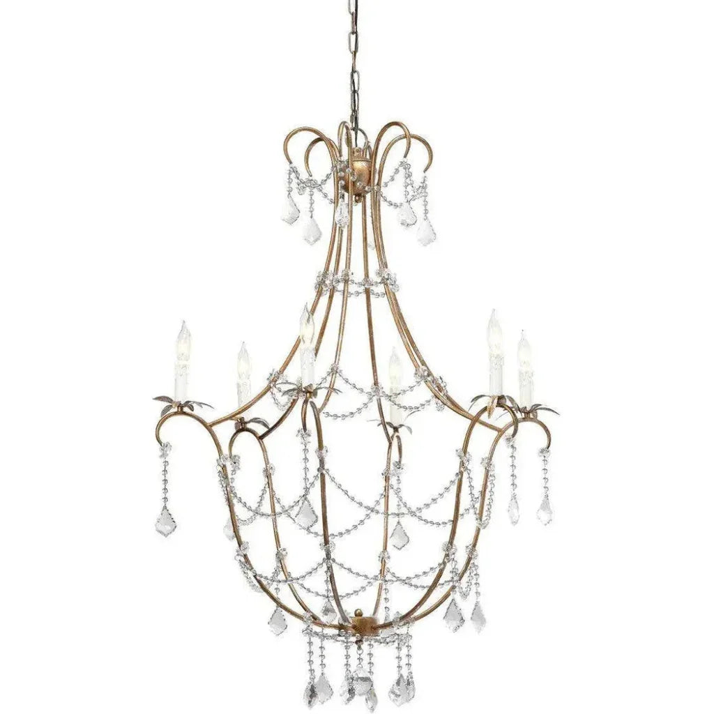 Candle Style Crystal Beads & Iron Scarlett Chandelier - LOOMLAN - Jamie Young - Chandeliers