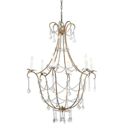 Candle Style Crystal Beads & Iron Scarlett Chandelier - LOOMLAN - Jamie Young - Chandeliers