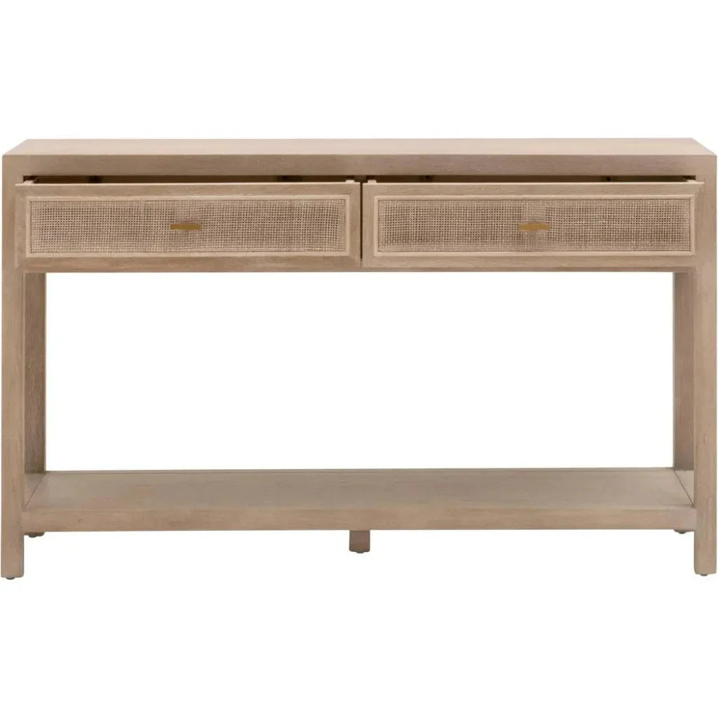 Cane 2 - Drawer Entry Console Wood & Cane - LOOMLAN - Essentials For Living - Console Tables