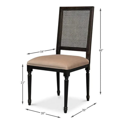 Cane Back Dining Chairs Set of 2 Nero Toffee - LOOMLAN - Sarreid - Dining Chairs