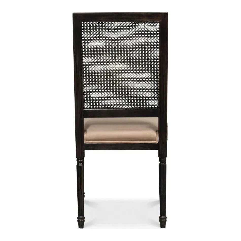 Cane Back Dining Chairs Set of 2 Nero Toffee - LOOMLAN - Sarreid - Dining Chairs