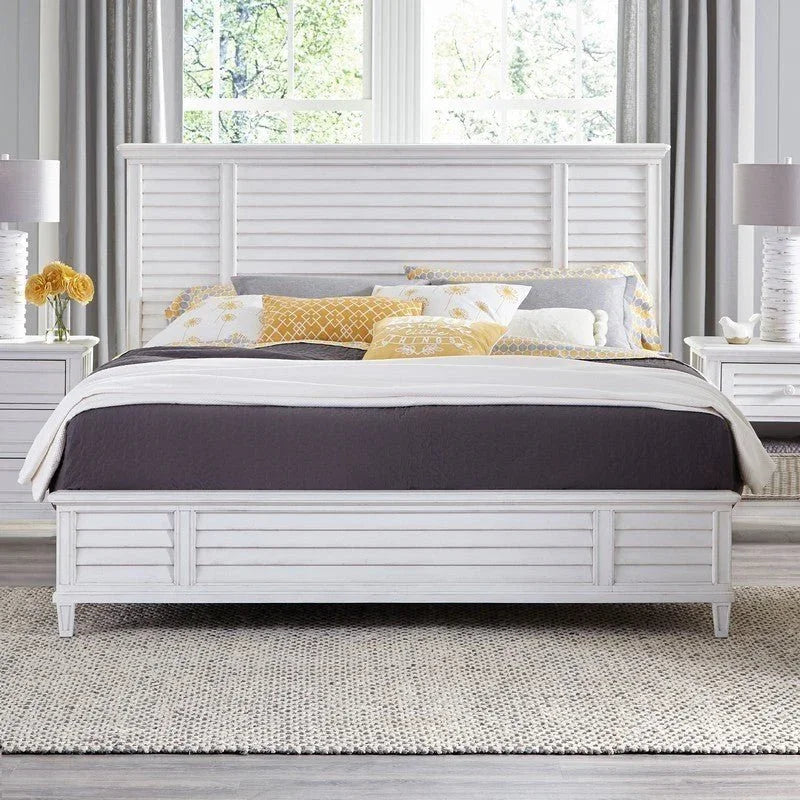 Cane Bay Louvered Wood Panel Bed - LOOMLAN - Palmetto Home - Beds