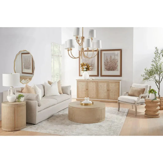 Cane Coffee Table Reclaimed Solid Wood - LOOMLAN - Essentials For Living - Coffee Tables