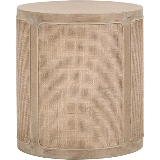 Cane End Table Reclaimed Solid Wood - LOOMLAN - Essentials For Living - Side Tables